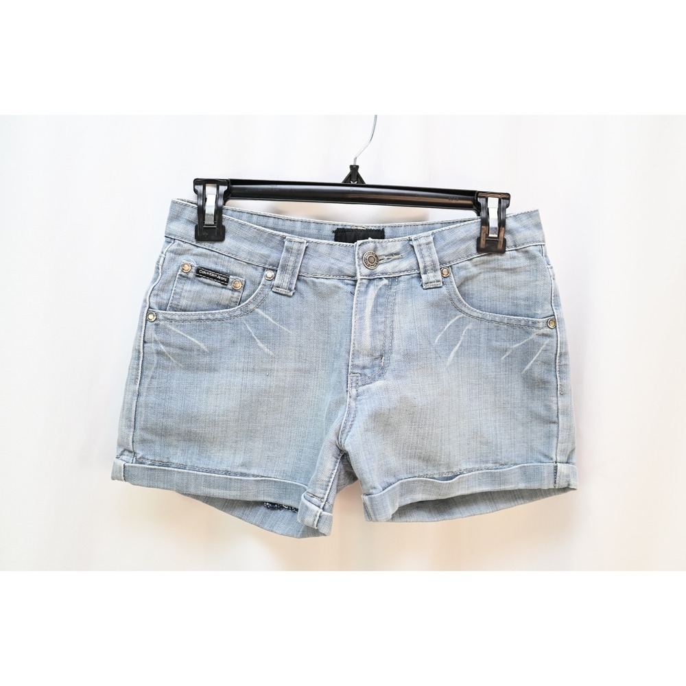 Calvin Klein Jeans Light Wash Cuffed Denim Shorts Women Size 29 Cotton